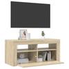 vidaXL TV-Schrank mit LED-Leuchten Sonoma-Eiche 90x35x40 cm