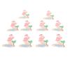 Cloth Patch Iron On Sew On Cute Flamingo Pattern Embroidered Clothing Appliques for Shirts Jackets Bag Pink 10pcs