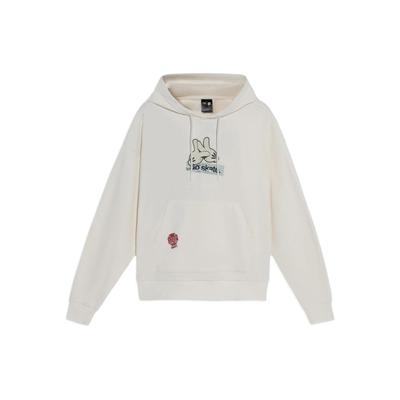 Li-Ning X OG_SLICK Skateboard Series Graphic Print Loose Hoodie Pullover Unisex Tops Off-White AWDS173-2