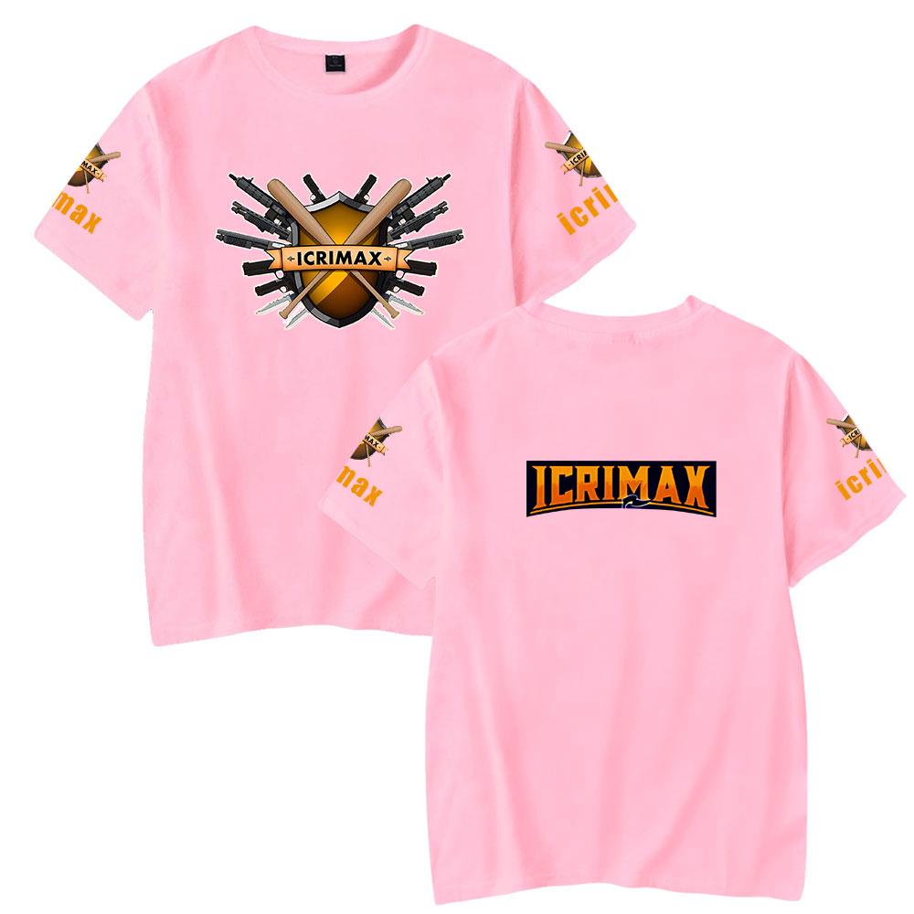 

Летние женские и мужские футболки с коротким рукавом Icrimax, одежда для фитнеса, новая мужская футболка, футболка для косплея XXS розовый