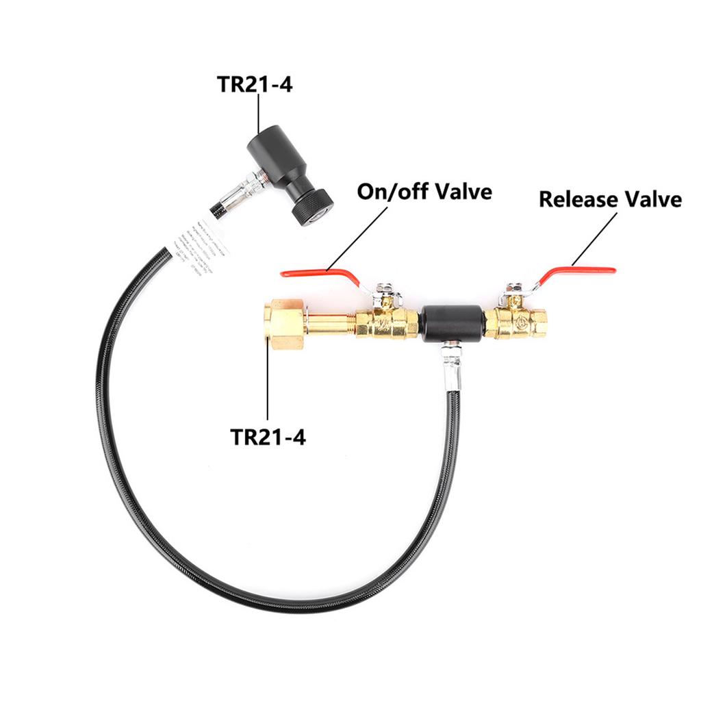 CO2 Cylinder Refill Adapter with Hose for Sodastream Filling G1/2 24in Hose with Valve