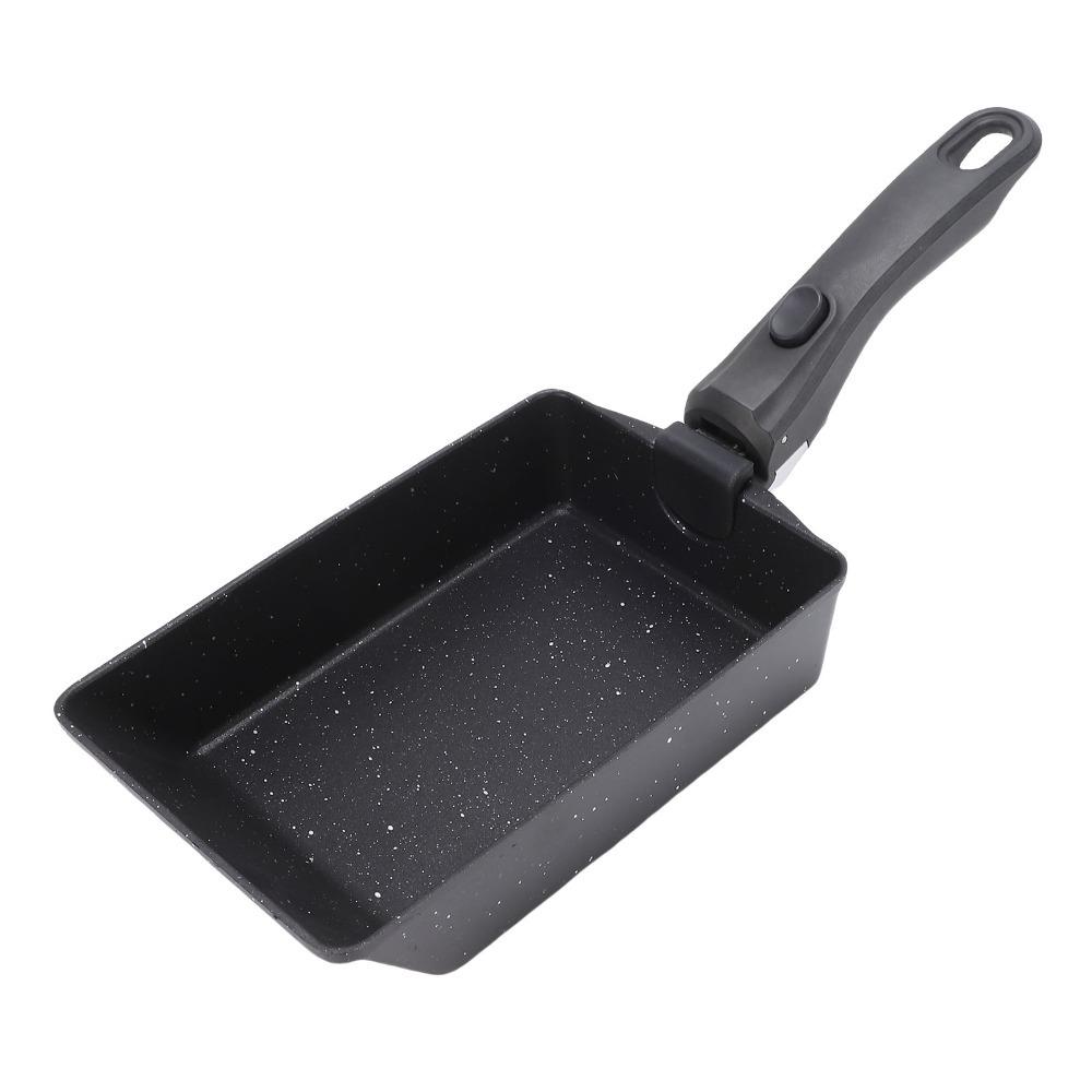 Aluminum Tamagoyaki Pan Non Stick Coating Beige Black Omelette Pan Heat Proof Handle Detachable Handle Egg Roll Skillet