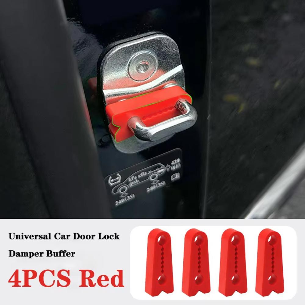 4Pcs Universal Car Door Lock Damper Buffer Damper Buffer Pad Shock Absorber Anti Noise красный