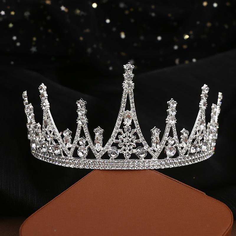 Bridal Jewelry Birthday Flowers Queen Crown Wedding Dress Headdress Korean Rhinestone Headband Crown Adult Performance Hair Accessories