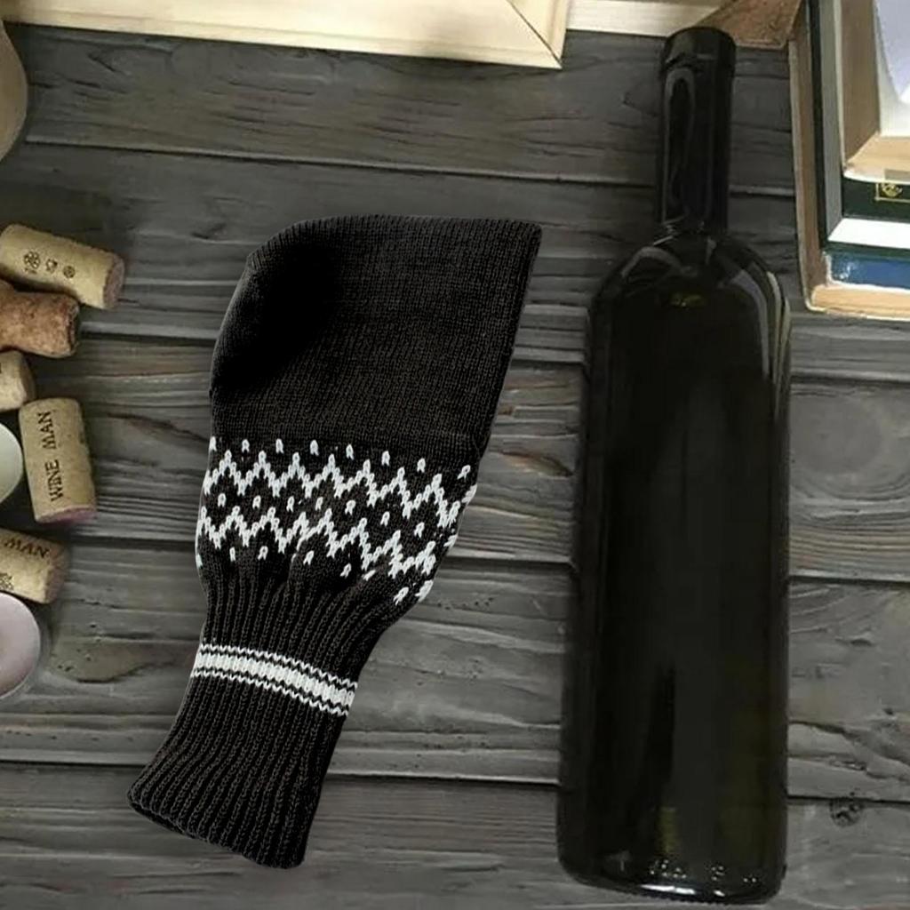 Beer Mittens Gloves Fingerless Insulating Knit Mitt For Cold Drinks Comfortable Striped Beer Bottle Mittens Left & Right Hand