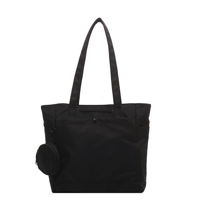 

Новая большая сумка, сумка-тоут, школьная сумка для мальчиков и девочек, водонепроницаемая сумка через плечо, модная и универсальная сумка-ручная кладь чёрный