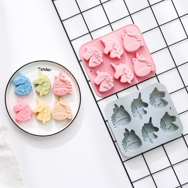 6 Cavity 3D Different Pegasus-Shaped Silicone Mold Fondant Candy Chocolate Mould Handmade Soap Ice Cube Molds Cake Decoration