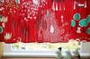 Quarter Report Moomin Small Window Privacy Cafe Curtain Red 140cm Wide X 52cm Long Cotton In (MOOMIN) "I'm Here" 100% [Made Japan]