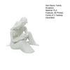 Family Theme Statue 3D Printed of 3 Sculpture, Modern Father Mother Son Decorative Figurine, Parent Child for Home Office Shelf Elegant Decor