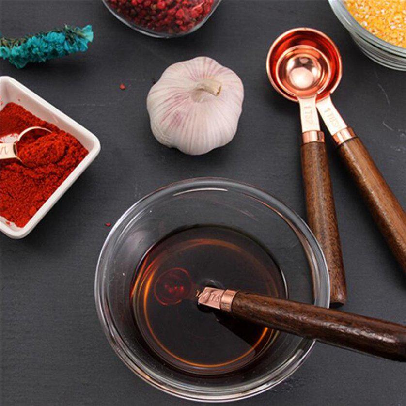 Seasoning Tool Stainless Steel Measuring Cups 4Pcs Portable Measuring Spoon