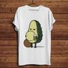 Lustiges Avocado Bierbauch amüsantes T-Shirt Unisex Kurzarm Lässig Rundhals atmungsaktiv Aufdruck T-Shirt Homme Unisex Streetwear Tee