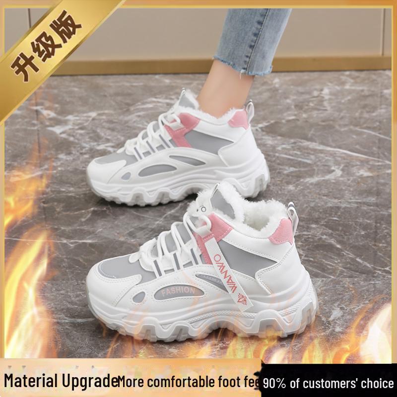 Sapatos de Inverno de Cano Alto Femininos com Forro de Veludo para Esportes de Neve