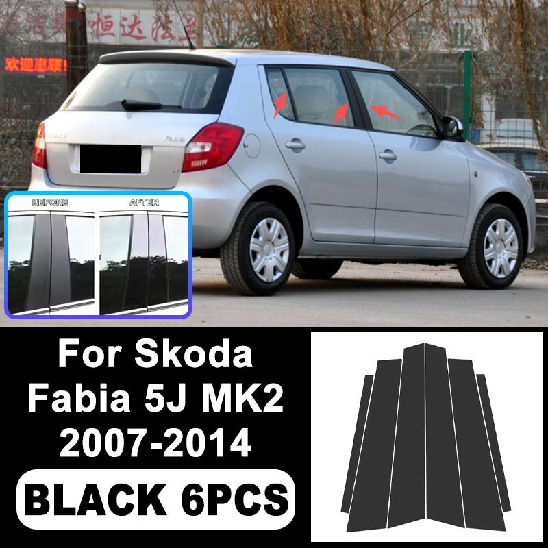 Voor Skoda Fabia 5J MK2 2007-2014 B/C-stijl Stickers - PC Raam Decoratieve Sierlijst voor Middelste Stijl, Auto Exterieur Accessoires 2008