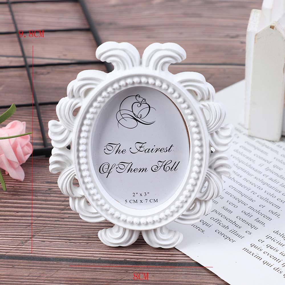 Floral Photo Frame Elliptical Picture Frame Small Baroque Photo Holder Desktop Picture Frame Wedding Decor Wedding Gift 3 Colors