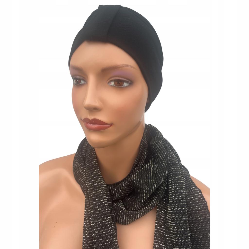 Turban Damski Z Szarfą Carmen 496 Wygodny Stylowy Z Wiskozy Sweterkowej