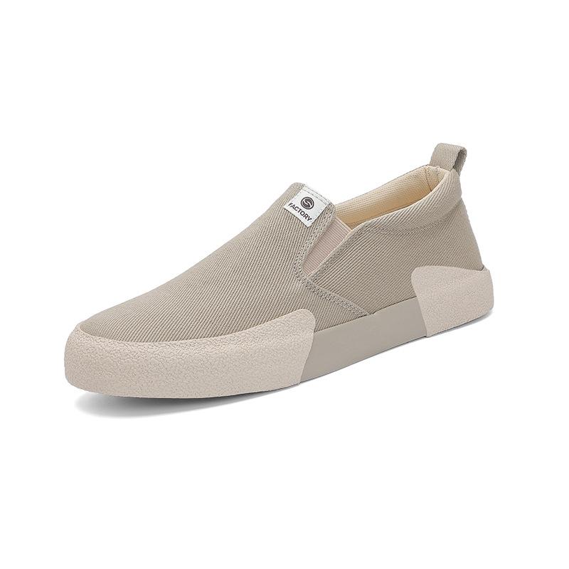 Spring 2026 Retro Men's Slip-On Shoes - Casual Low-Top, Solid Color, Artistic Flat Bottom Style