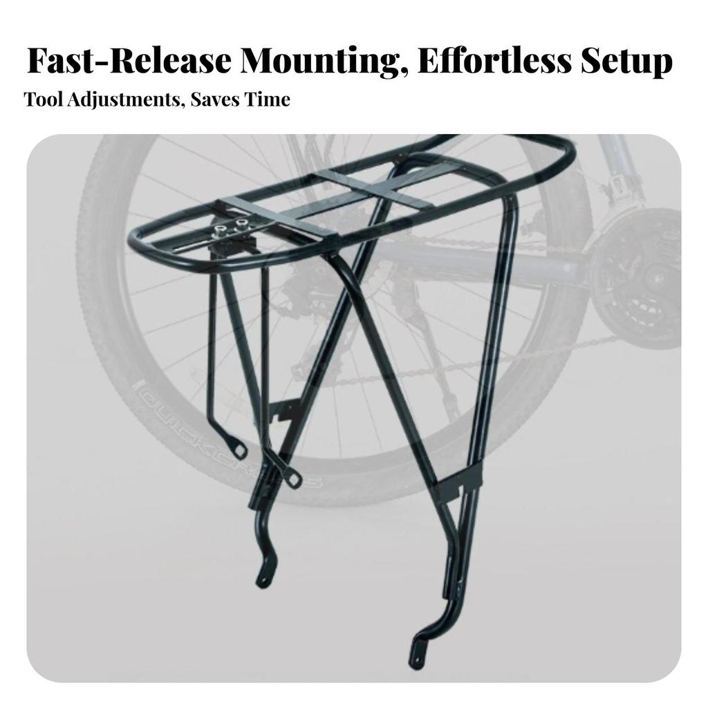 Universal Bike Cargo Rack with Mounting Hardware Sturdy Rear Carrier