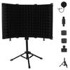 ZMZZZX Reflection Filter Microphone Soundproofing Studio Foldable Tripod Shield 3-Fold Lightweight