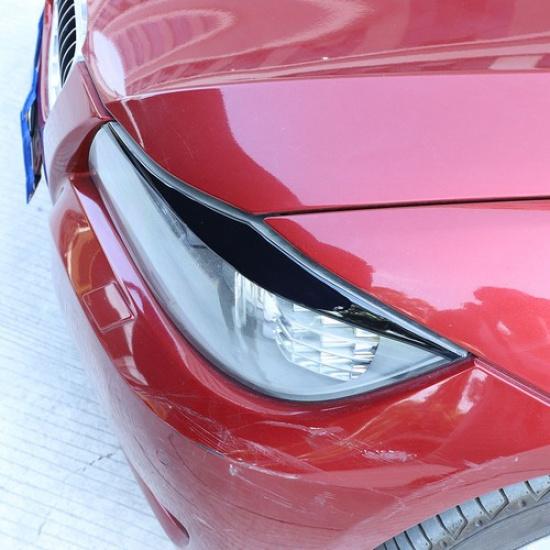 Piano Black Headlight Eyebrow Eyelid Trim For BMW 3 Series E90 E91 E92 2005-12