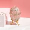 1Pc Faberge Egg Style Enamelled Jewelry Trinket Box Hinged Unique Gift for Home Decor