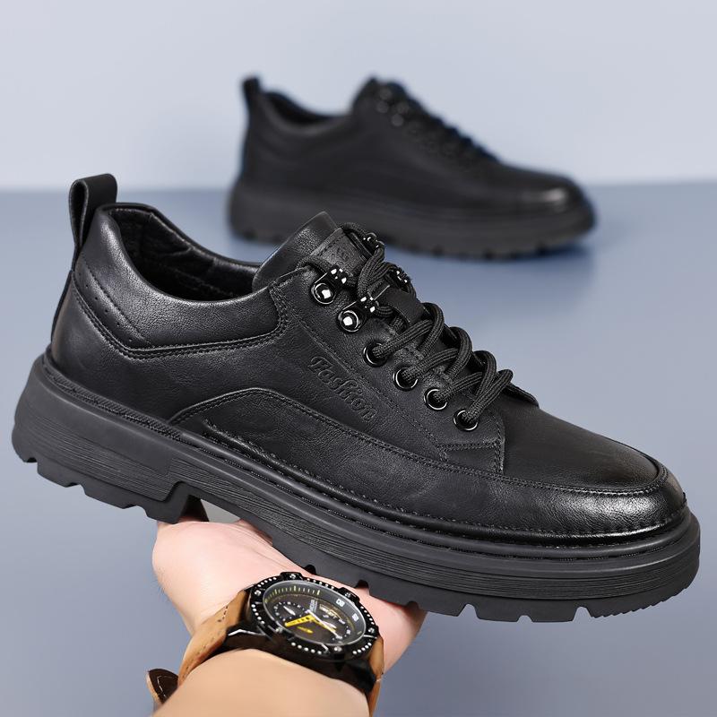 Leather shoes men's 2025 autumn new sports and leisure board shoes men's trend British tooling shoes men's trend