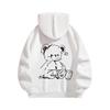 2025 Fashion Cute Bear Cartoon Pullover Hoodie with Drop Shoulder Sleeves