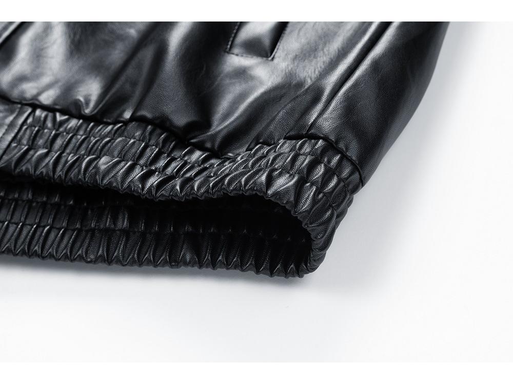 Men's Trendy Streetwear Casual Plus Size Leather Jacket with Lapel for Spring and Autumn