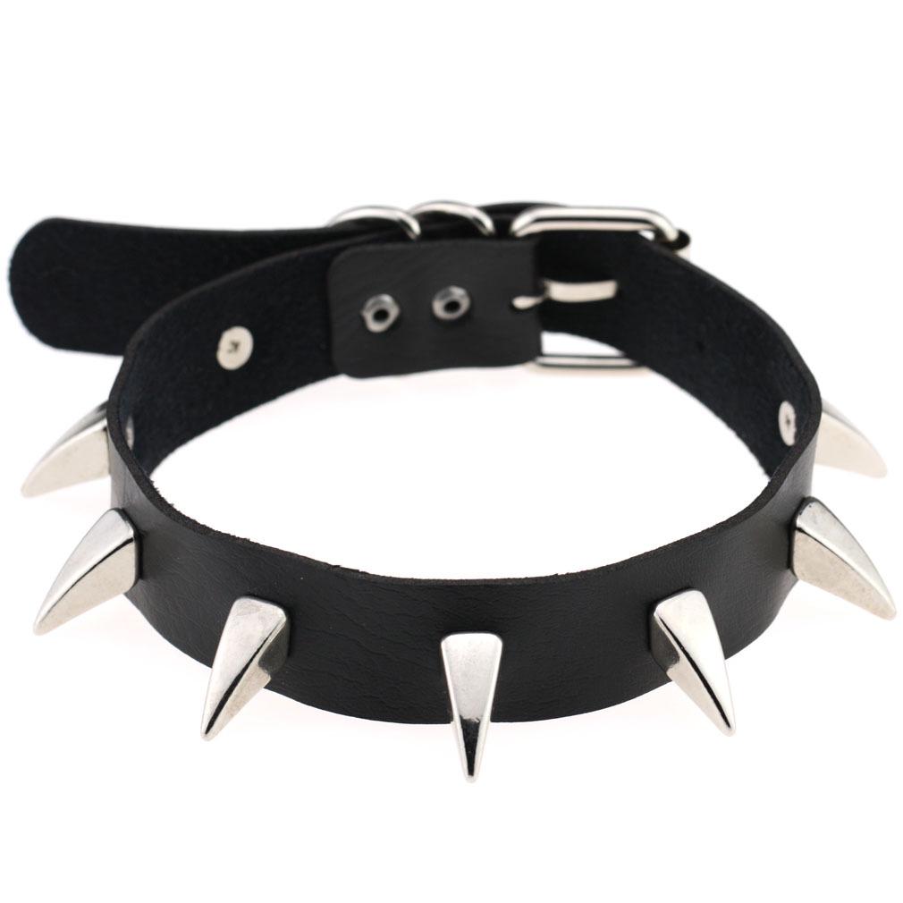 New Goth Punk Spike Rivet Choker Collar For Women Steampunk Pentagram Necklace Emo Neck Strap Cosplay Chocker Gothic Accessories
