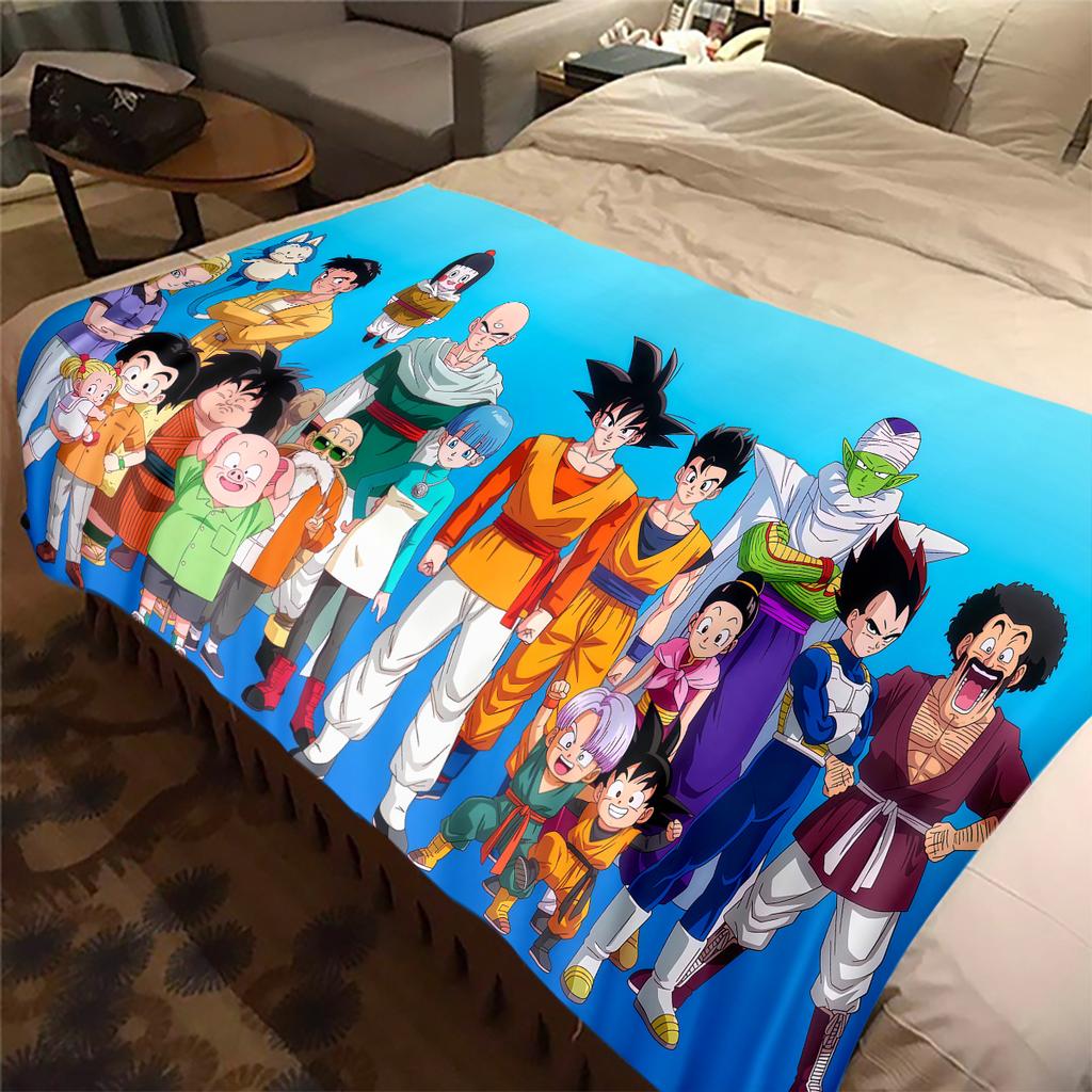 1PC DRAGON BALL  Print Flannel Blanket, High Quality All Seasons, Home Decor, Warmth and Comfort, Perfect for Christmas Gifts