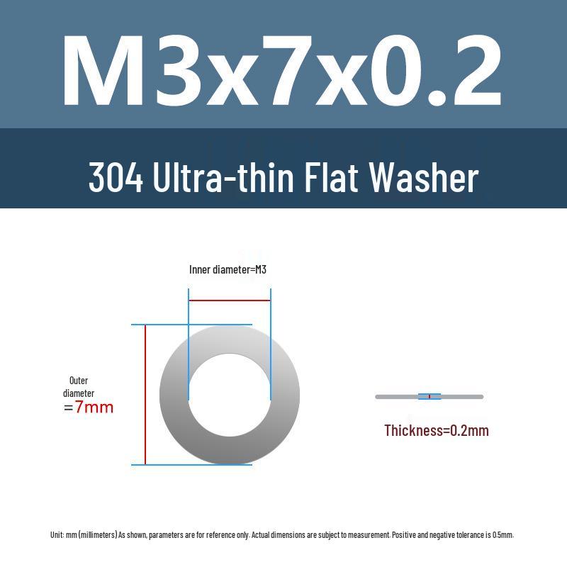 Yigu 304 Stainless Steel Flat Washer Shim Ring (Sizes M3, M4, M5, M8)