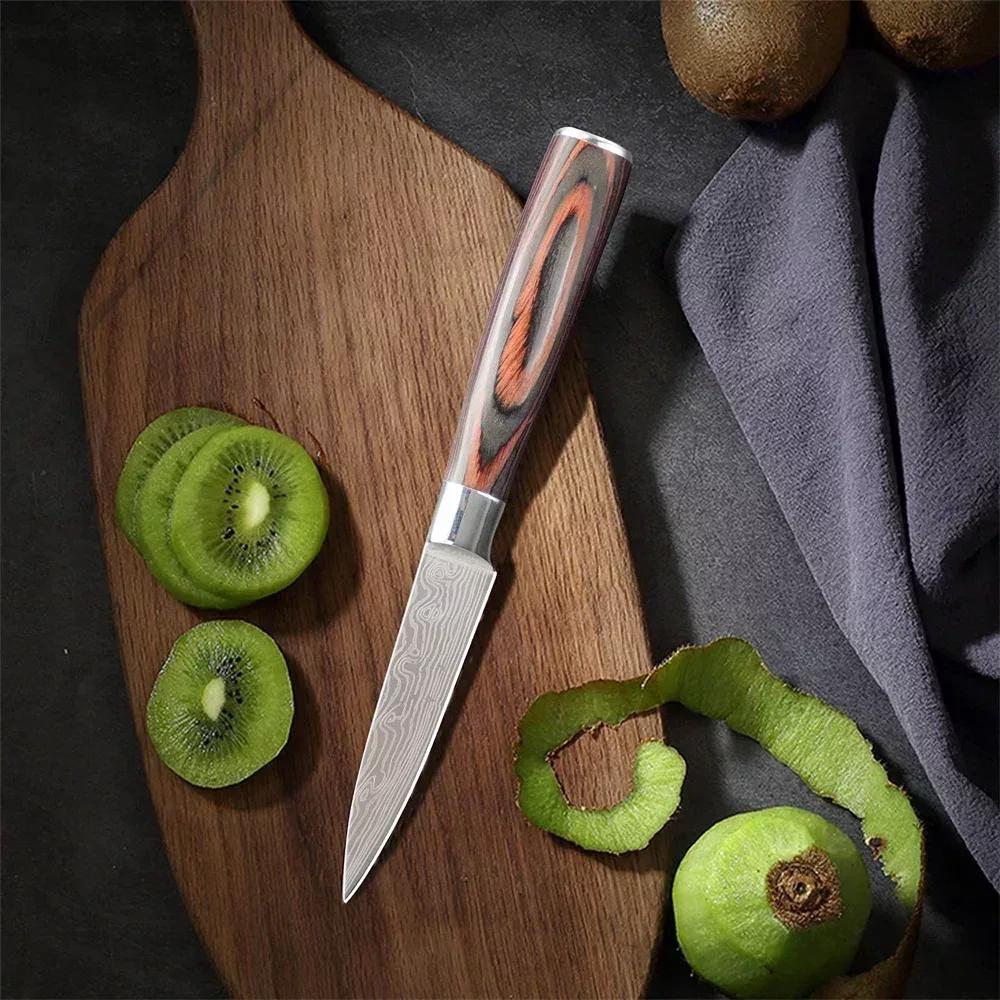 1pc Small Paring Knife for Chopping Steak Cutting Peeling fruit German 3.5 inches High Carbon Stainless Steel Fruit Knives