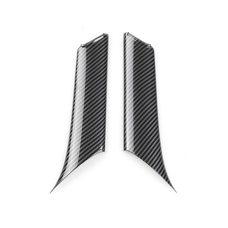 For Tesla Model 3 Y 2018- ABS Car Inner Front Rear Door Handle Armrest Cover Trim     Carbon Fiber Texture Rear 2pcs