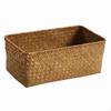 Panier de rangement rectangulaire en paille à ouverture supérieure pour table, commode, coiffeuse L