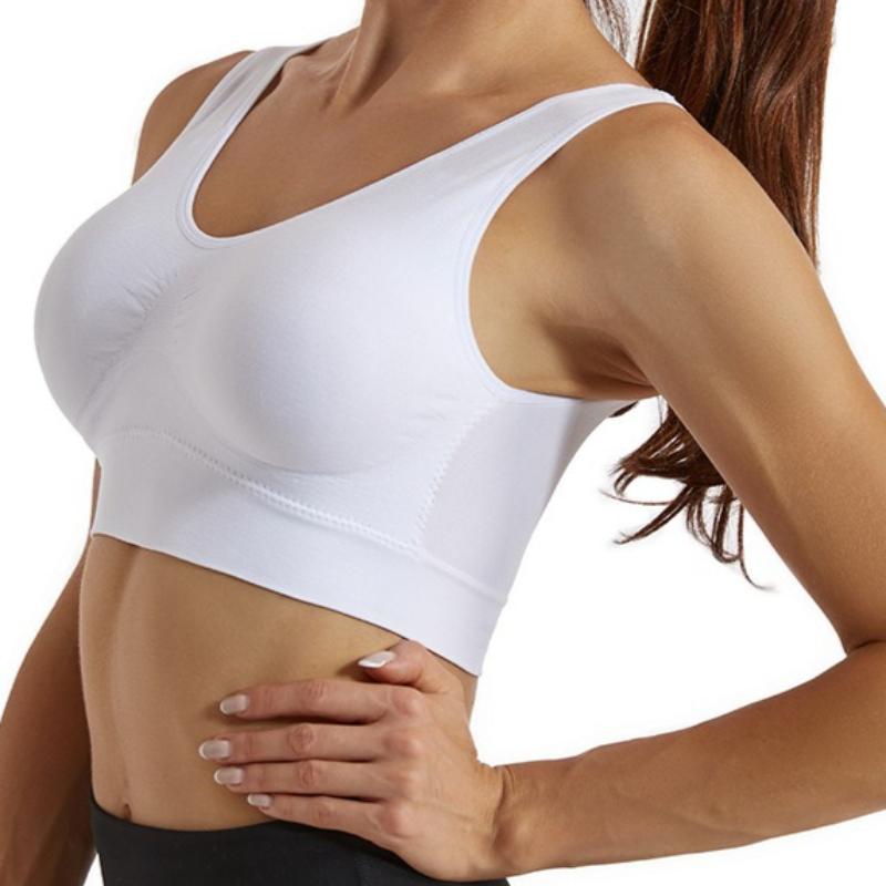 Dámská bezešvá bezdrátová pohodlná sportovní podprsenka na jógu a fitness, crop topy