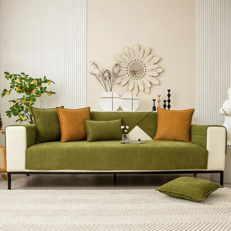 Universal Sofa Cover In Chenille Textures Non-Slip Couch Cover Towel Sofa Protective Mat For Living Room Decoration Sofa Cushion
