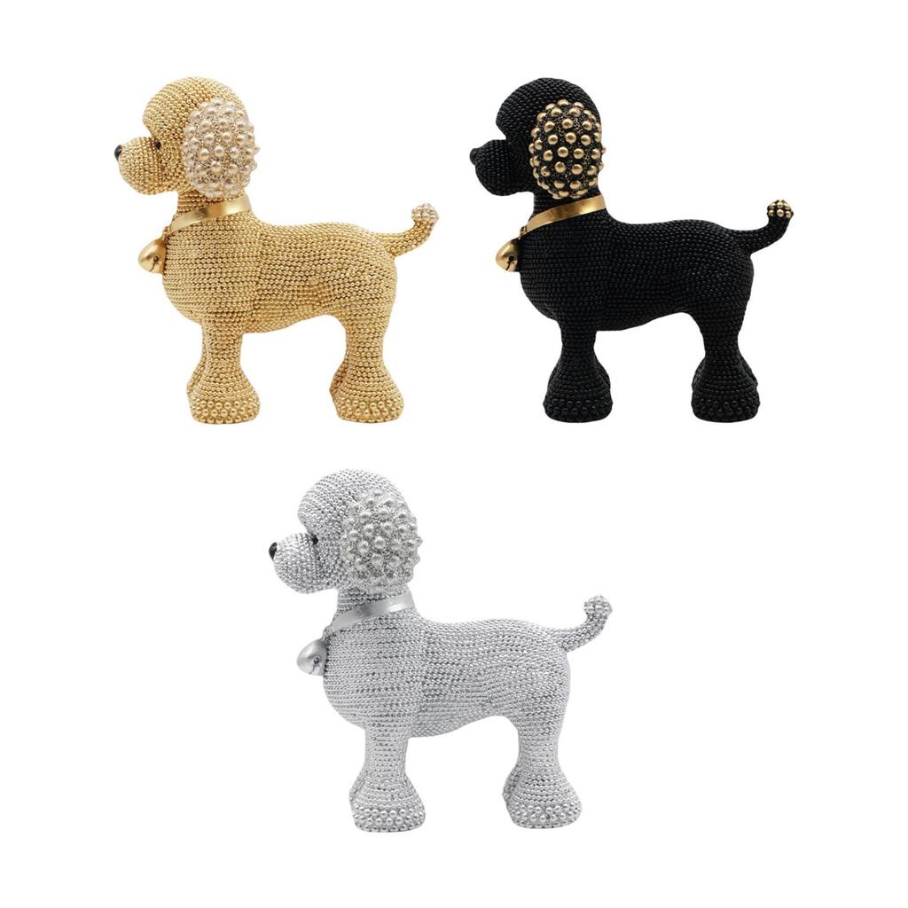 Beaded Dog Resin Statue Animal Sculpture Table Centerpiece Puppy Figurine Desk Figure for Party Bedroom Housewarming Cabinet