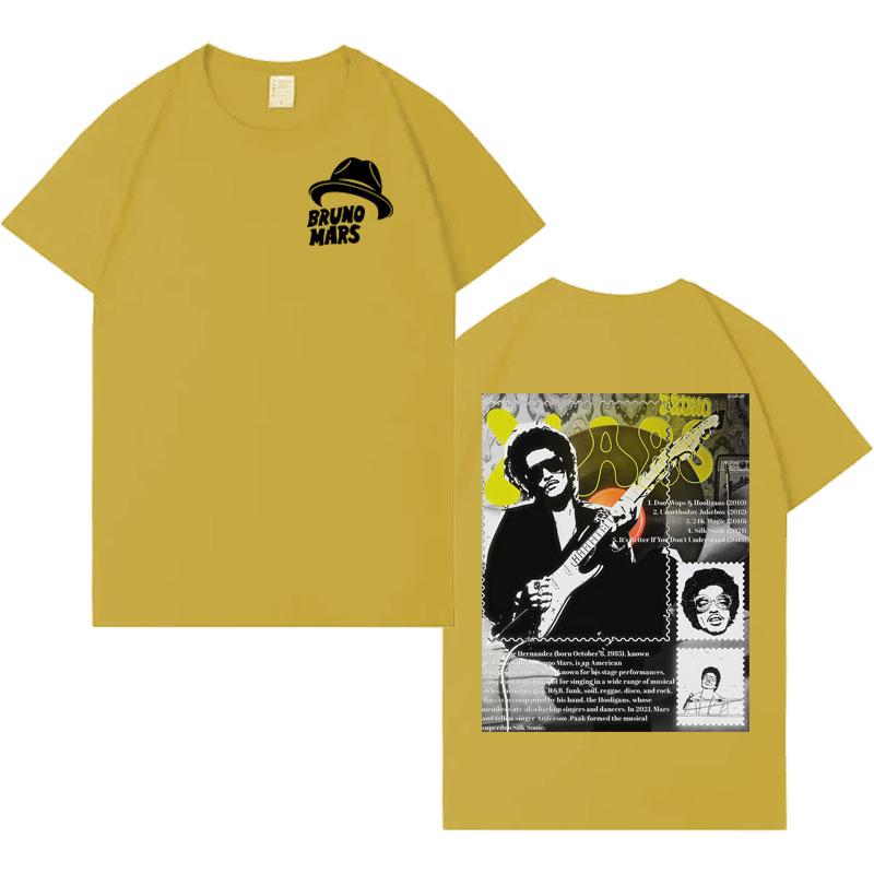 Singer Bruno Mars Trendy Manga GraphicT Shirts Mens Harajuku T Shirt Casual Summer Aesthetic Humor Crewneck Tee Shirt Teenagers