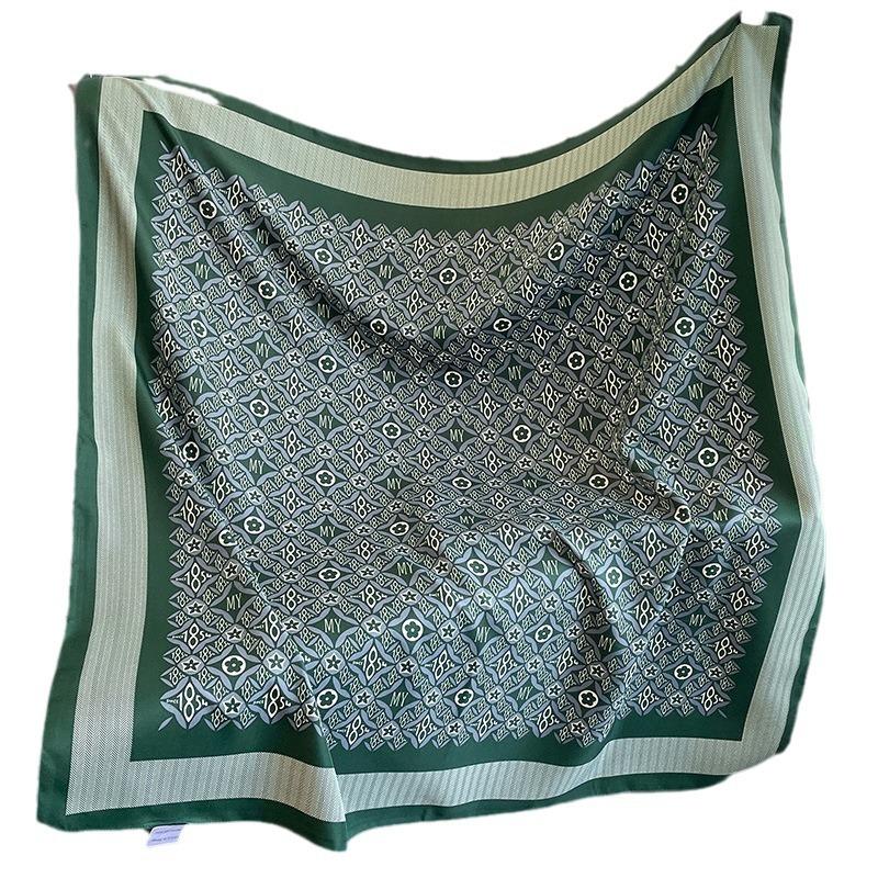 Retro printing spring and autumn summer fashion large square scarf scarf outer shawl sunscreen vacation high-end silk scarf women's models