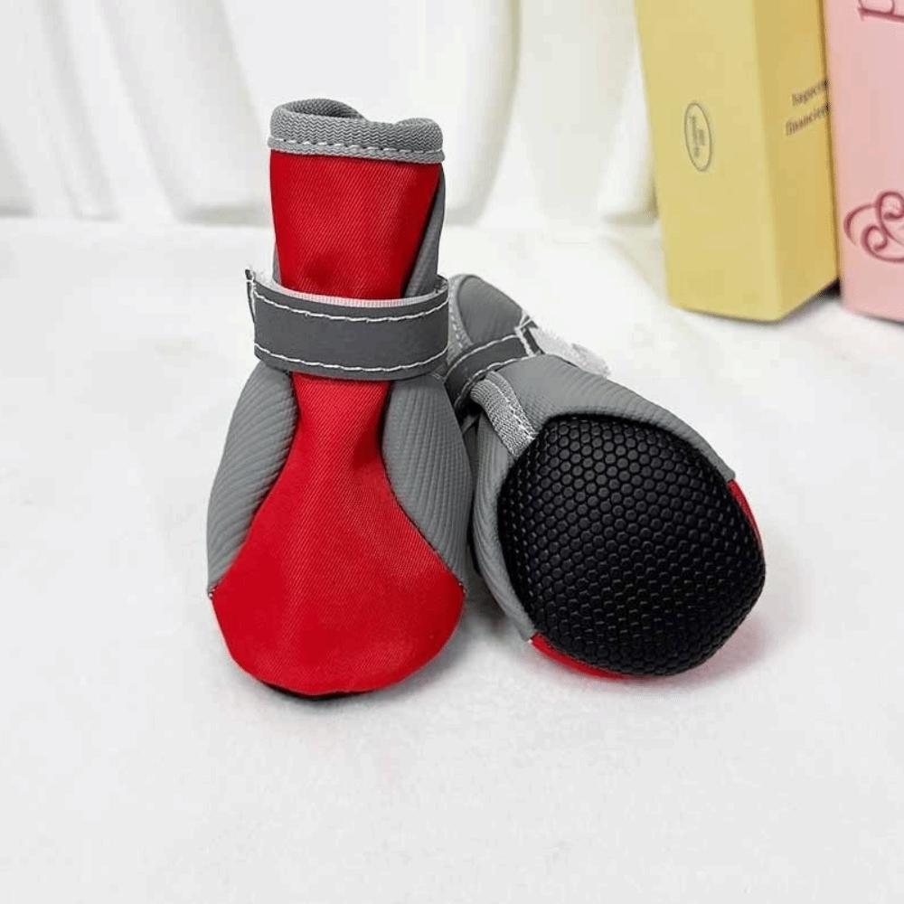 4pcs/set Warm Dog Cotton Shoes Thickened Reflection Anti-Slip Dog Shoes Wear-Resistant Comfortable Dog Paw Protector