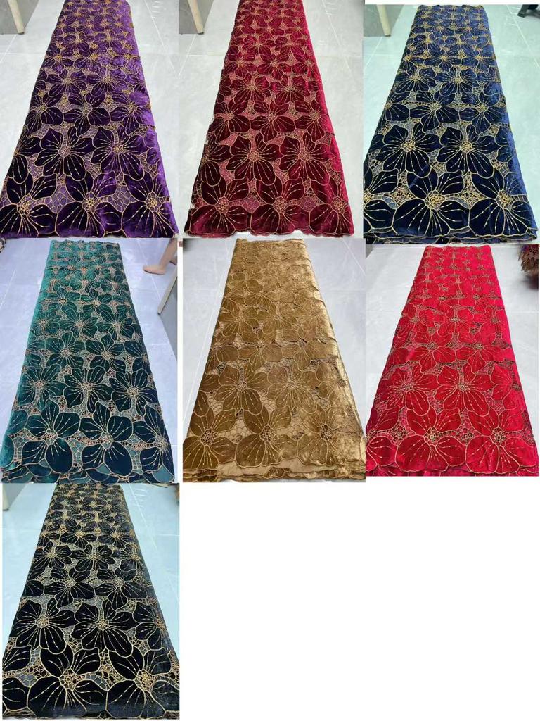 Luxury African Velvet Lace Fabric Nigerian Lace Fabric 2025 High Quality Embroidery Luxurious Wedding Dress For Women Dresses