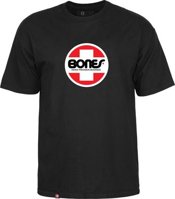 Powell Peralta OG BONES SWISS CIRCLE Skateboard T Shirt BLACK