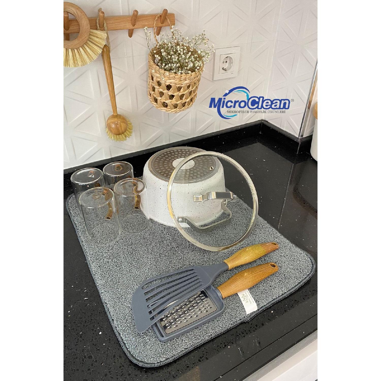 

Missclean Microfiber Dish Drying Mat Gray Color 36*45 Cm Dish Mat Super Absorbent