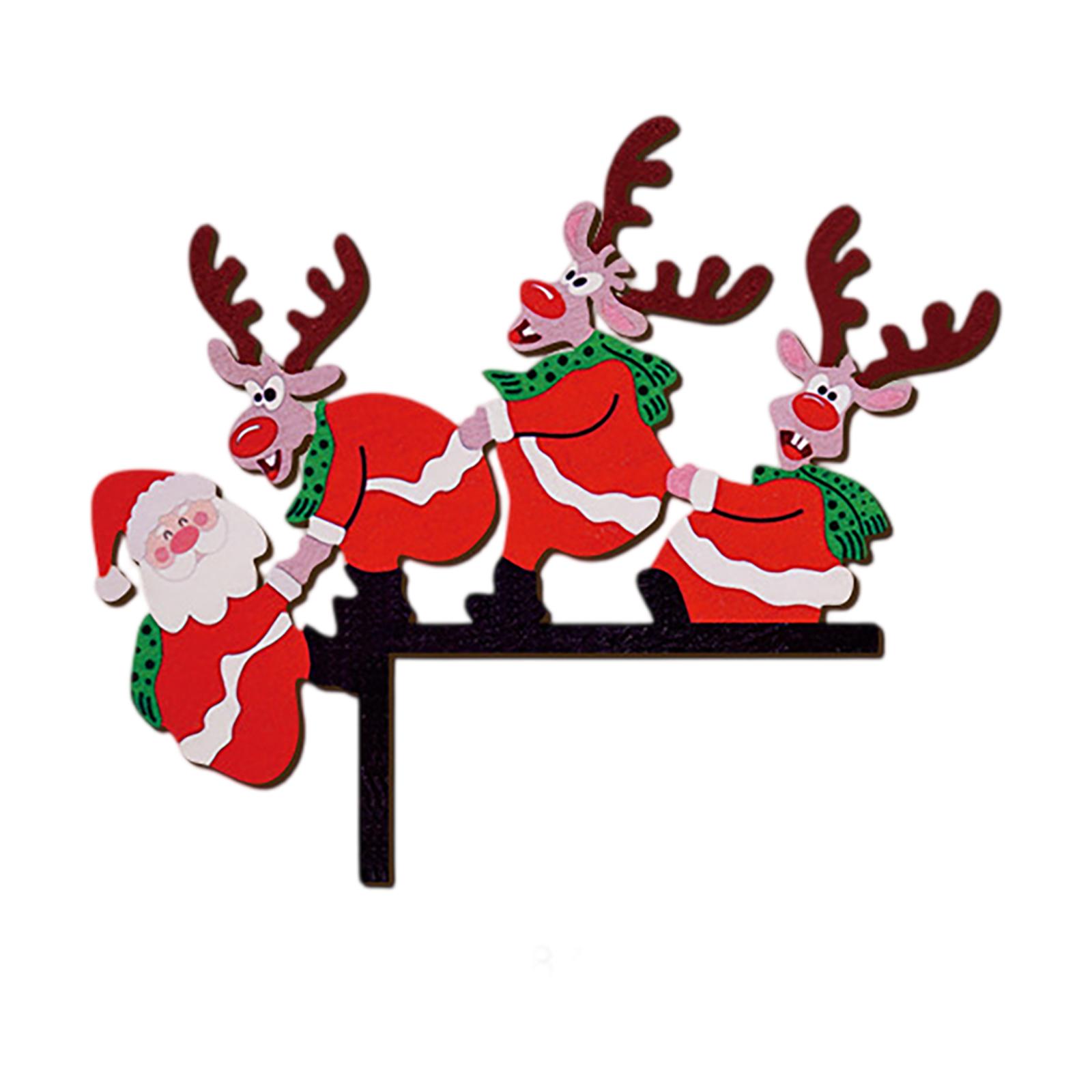 

Christmas Wooden Door Corner Lintel Decoration Elk Door Frame Decoration One Size