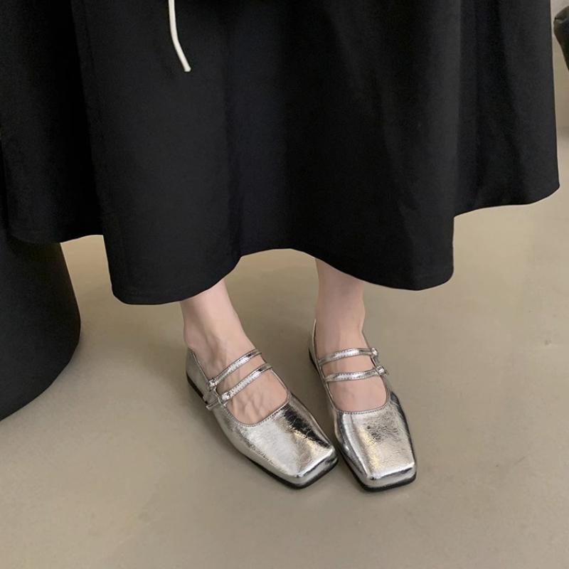 2026 Neue Frühjahrs-Damen Mary Jane Schuhe mit eckiger Spitze, Outdoor-Komfort, Schuhe mit weicher Sohle, Elegante Damen-Flats für Kleider