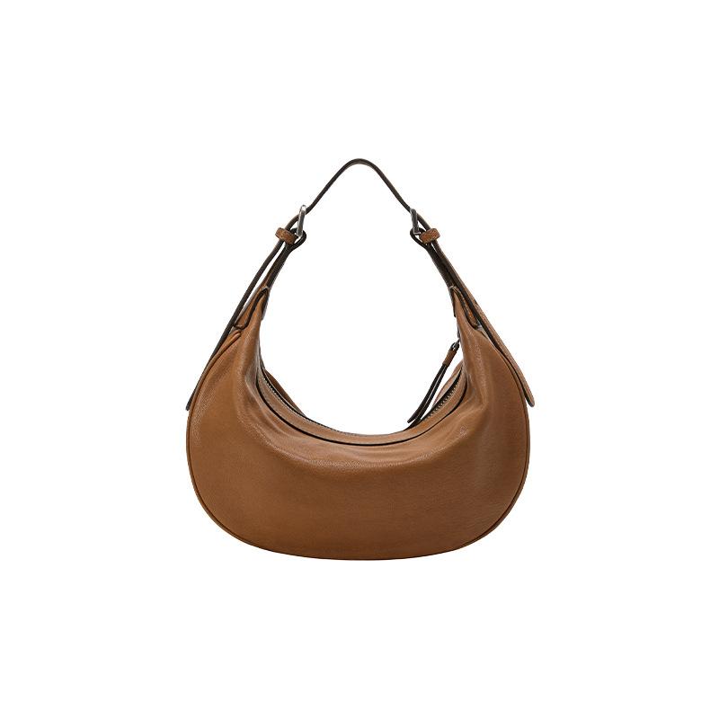 New Leather Crescent Bag Retro Niche Leather Shoulder Underarm Bag Women's Versatile Messenger Bag