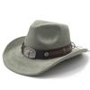 Ethnic Style Minority Suede Hat Belt Male And Female Couple Hat Western Cowboy Top Hat