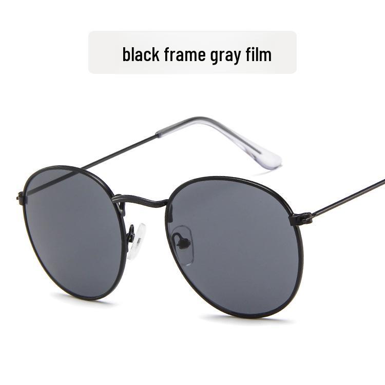 

Женские солнцезащитные очки в круглой оправе из металла с цветными линзами в стиле ретро - европейская и американская мода. 3447-158-16