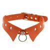 European & American Punk Gothic Leather Collar Necklace with Simple Fashion Ring