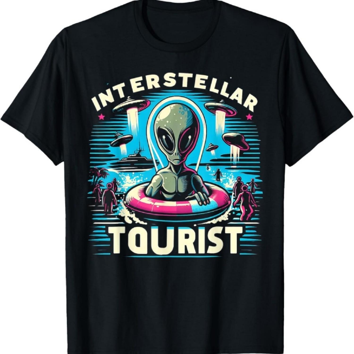

Interstellar Tourist Alian Funny Graphic Tees T-Shirt XXXXXL