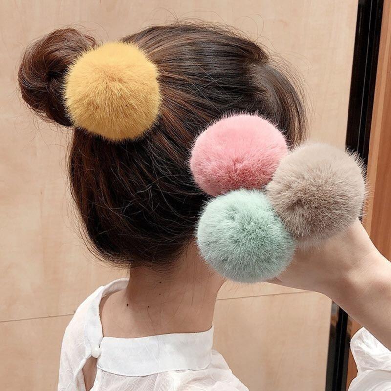 10pcs Rabbit Hair Ball 5.5cm Pompoms for Keychain DIY Bag Charm Plush Ball Applique Material Cap Hat Gloves Accessories